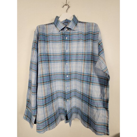 Calder Carmel Plaid Shirt Mens 2XL Linen Multicolor Limited Edition 1/70 NWOT